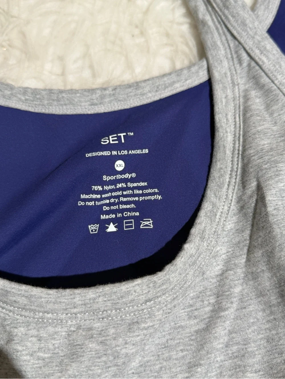 NEW Set Active XL / XXL Matching Set Shorts Sporta Bra Blue Workout Stripes